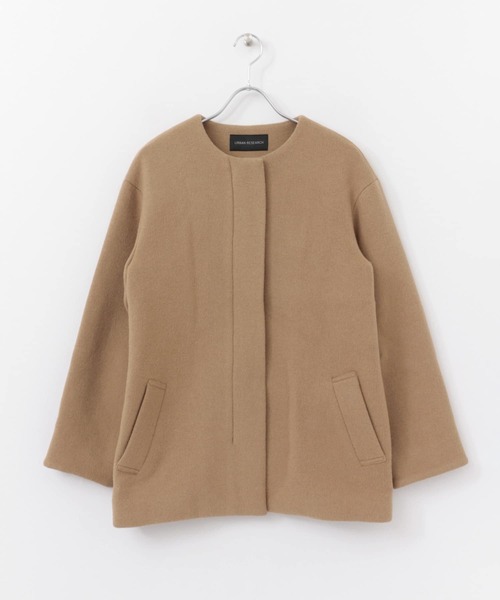 「URBAN RESEARCH」 ノーカラーコート FREE ライトピンク レディース_画像6