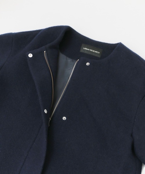 「URBAN RESEARCH」 ノーカラーコート FREE ライトピンク レディース_画像7