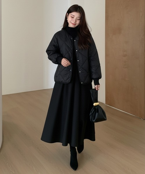 ワンピース タートルネックドッキングロングワンピース : ZOZOTOWN