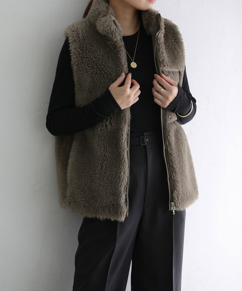 「La TOTALITE」 ベスト FREE アイボリー レディース_画像9