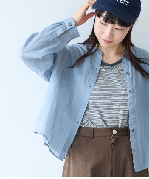 bulle de savon（ビュルデサボン） ブラウス シャツ Ramie short 