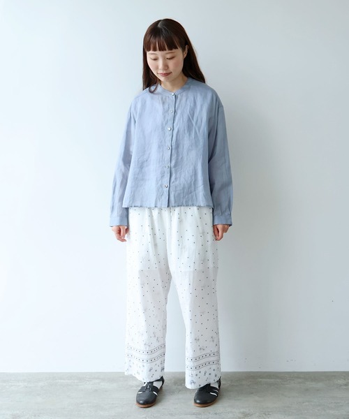 bulle de savon（ビュルデサボン） ブラウス シャツ Ramie short