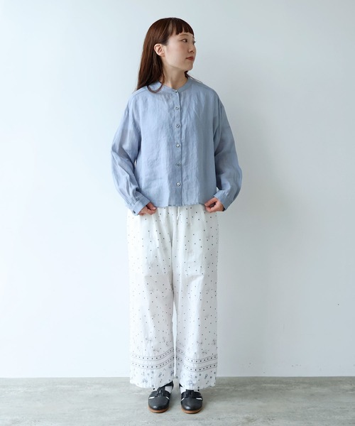 bulle de savon（ビュルデサボン） ブラウス シャツ Ramie short 