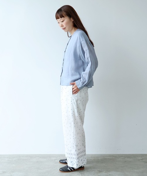 bulle de savon（ビュルデサボン） ブラウス シャツ Ramie short