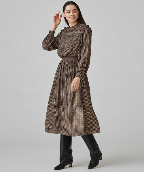 Ballsey TOMORROWRAND パターン柄 長袖ブラウス TOMORROWLAND（トゥモローランド） 「BALLSEY」長袖ワンピース 34