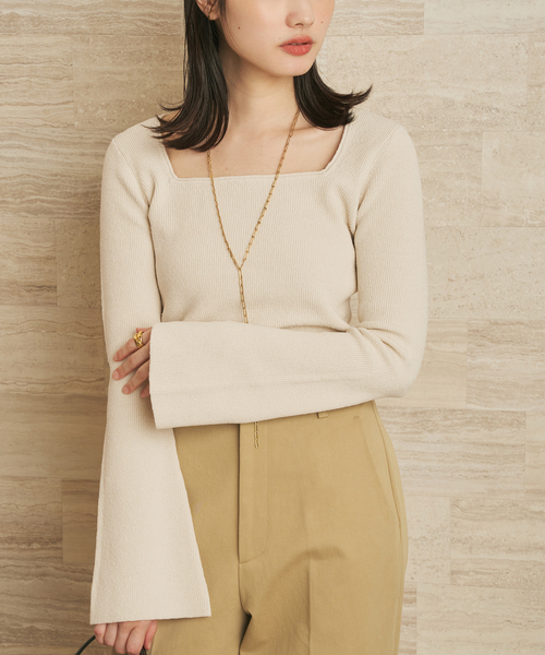 plage（プラージュ） ニット セーター Noil silk Square ニット