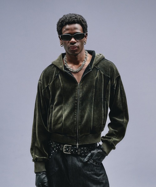 ANDER HUNK パーカー Velours Short Zip-up Parker / ベロアショート ANDER HUNK パーカー Velours Short Zip-up Parker / ベロアショート