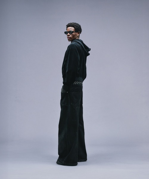 ANDER HUNK パーカー Velours Short Zip-up Parker / ベロアショート