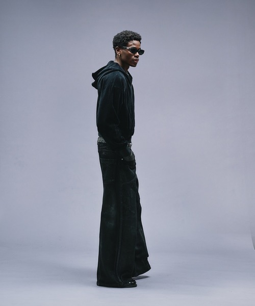 ANDER HUNK パーカー Velours Short Zip-up Parker / ベロアショート