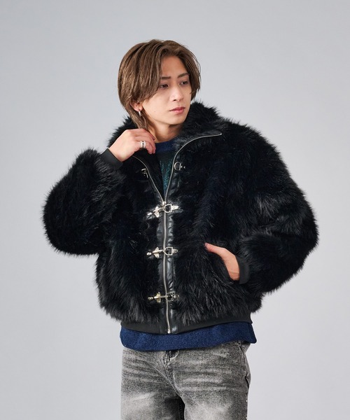 REGIEVO（レジエボ） 革ジャン ライダース ふわふわもこもこのファー