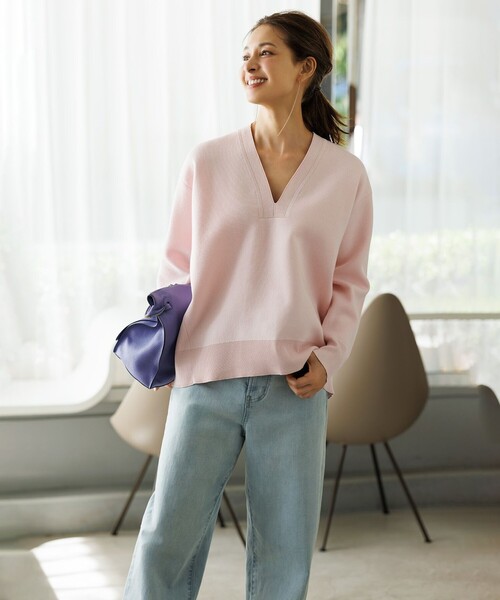 「UNFILO」 長袖ニット SMALL ピンク レディース_画像2