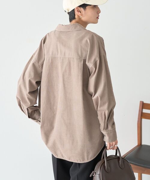 「AMERICAN HOLIC」 長袖シャツ L グレイッシュベージュ レディース_画像4