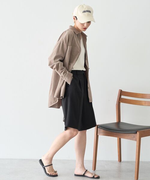 「AMERICAN HOLIC」 長袖シャツ L グレイッシュベージュ レディース_画像6