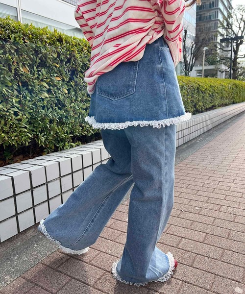 WC ジーンズ デニム デニムパンツ スカートドッキングデニム 