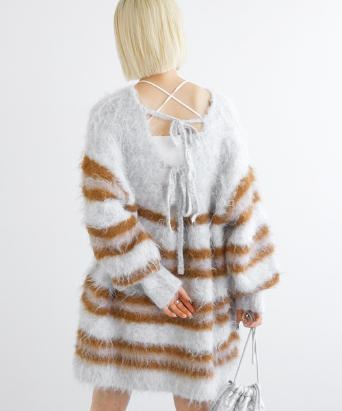 「w closet」 長袖ニット FREE ホワイト レディース_画像2
