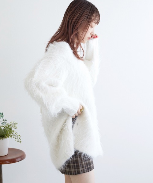 「w closet」 長袖ニット FREE ホワイト レディース_画像6