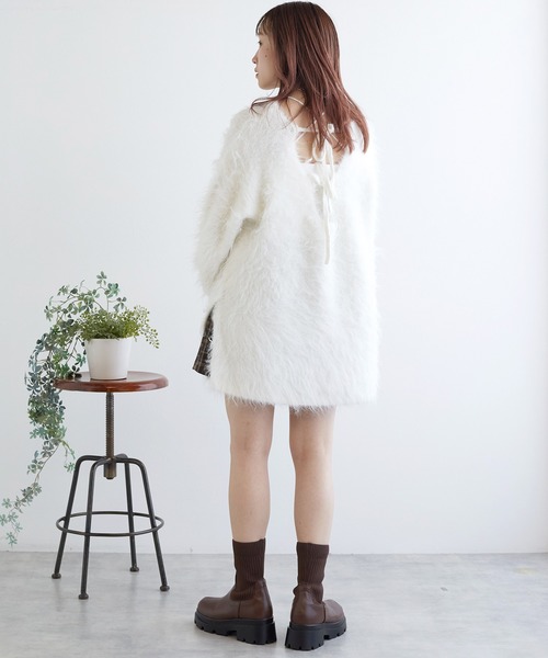 「w closet」 長袖ニット FREE ホワイト レディース_画像8