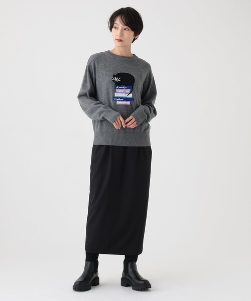 「Afternoon Tea」 長袖ニット MEDIUM グレー レディース_画像4