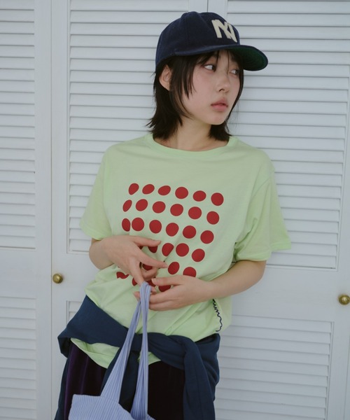 ニ*コ様 Common Gull Products ピンクドット柄 駆け込みリュ common gull products. tシャツ ドットグラフィックT レディース