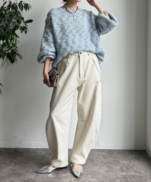 「DouDou」 デニムパンツ 36 ブルー レディース_2