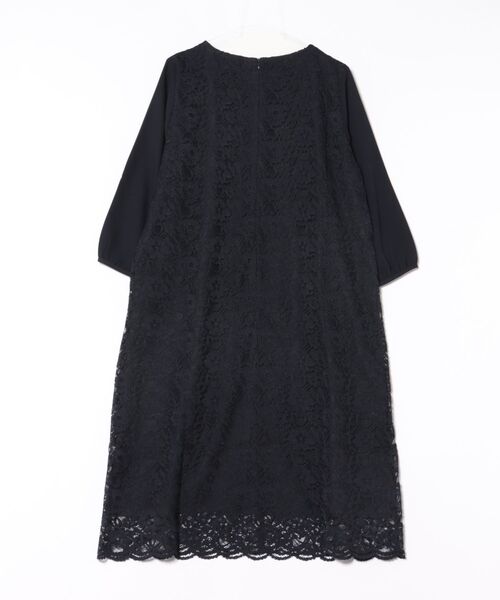 「Honeys」 7分袖ワンピース M ネイビー レディース_画像2