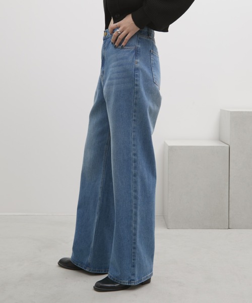 「Aunt Marie's」 デニムパンツ MEDIUM ライトブルー レディース_画像3