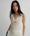 タンクトップ ノースリーブ ドレープニット タ...の詳細画像1