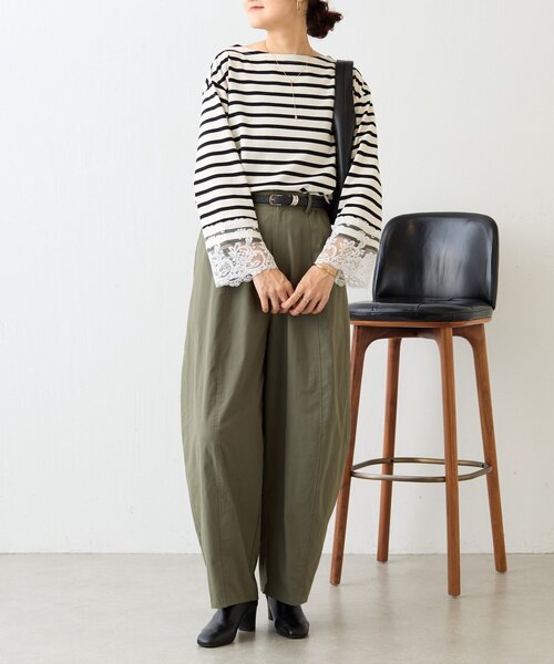 BEARDSLEY（ビアズリー） tシャツ 袖口レースボーダーカットソー