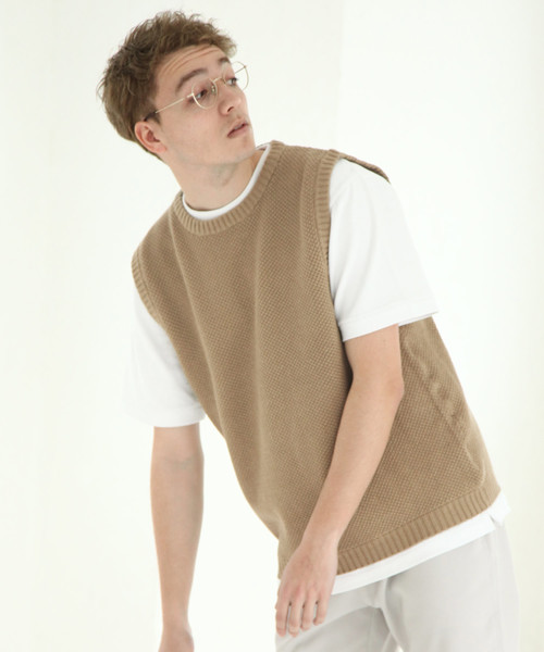 ベスト Big鹿の子綿ニットベスト Zozotown Paypayモール店 通販 Paypayモール