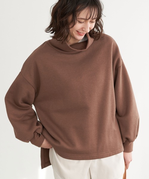 tシャツ Tシャツ 裏起毛スウェットハイネックチュニック1,399円