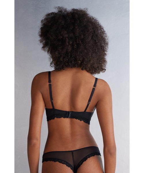 intimissimi ブラック レース トライアングルブラ&ショーツ セール】Pretty Flowers Tiziana トライアングルブラ