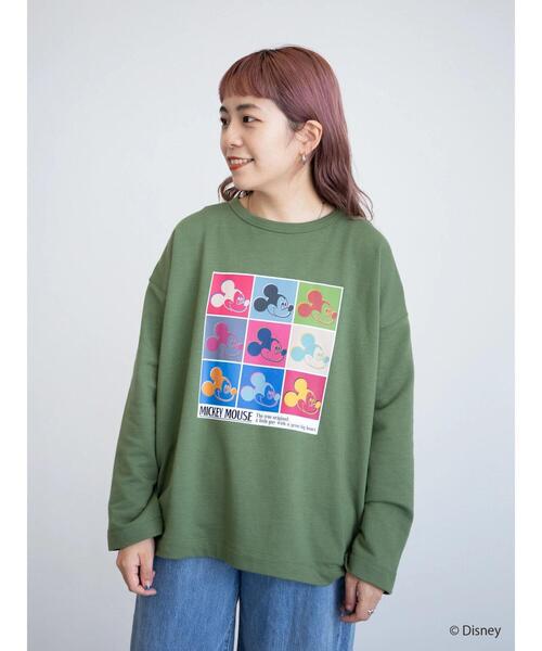 スウェット ずらし絵長袖ミニ裏毛プルオーバー/Mickey :62722039