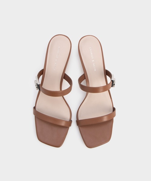 ★CHARLES&KEITH メタリックアクセント ヒールサンダル/送料込 CHARLES ＆ KEITH サンダル メタリックアクセント ヒール