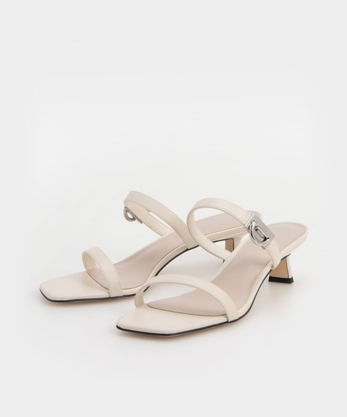 CHARLES ＆ KEITH サンダル メタリックアクセント ヒール