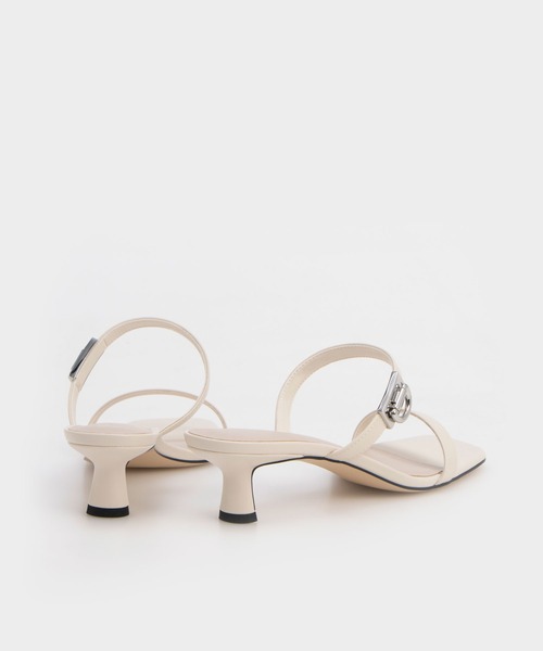 台湾 CHARLES&KEITH メタリックアクセント リングサンダル CHARLES ＆ KEITH サンダル メタリックアクセント ストラッピー