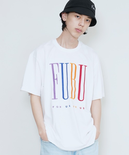 入手困難 即納 送料込 フブ FUBU Tシャツ ライン ストライプ FUBU tシャツ フブ ブランド ロゴ 刺繍 アメカジ メッシュ
