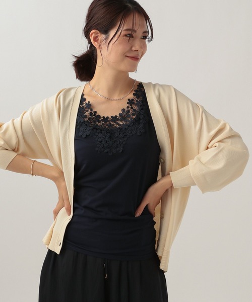 オーダー品★ノースリーブ×2 Elura タンクトップ ノースリーブ ラウンドフラワー2WAYタンク