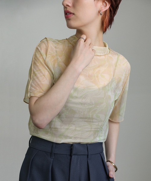 select MOCA（セレクトモカ） tシャツ 2WAYニュアンスプリント