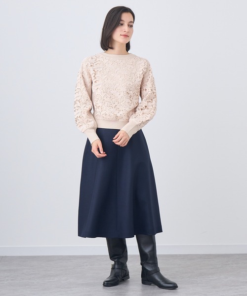 ニット セーター フイユレース プルオーバー レディース ANAYI ニット セーター フイユレース プルオーバー レディース