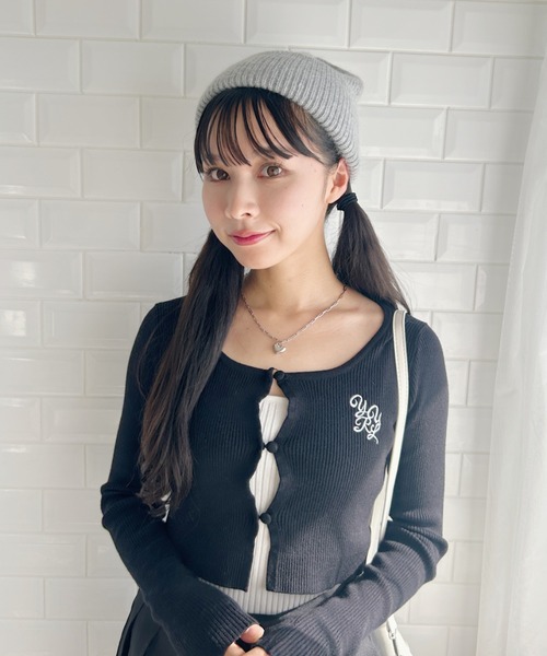 Loueme ニット帽 ニットキャップ モヘアライクニットビーニー