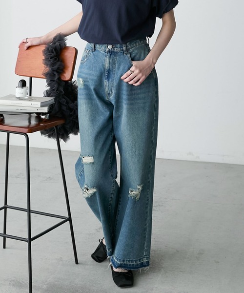 フロントラインディテールデニムパンツ | ファッション通販