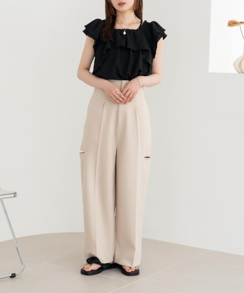 hinari パンツ サイドカットアウトパンツ レディース : ZOZOTOWN