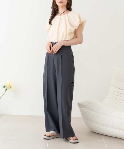 hinari パンツ サイドカットアウトパンツ レディース : ZOZOTOWN