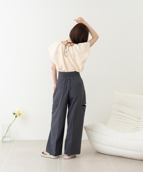 hinari パンツ サイドカットアウトパンツ レディース : ZOZOTOWN