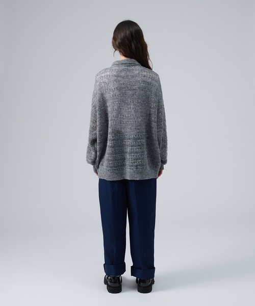 シャツ ブラウス MESH MELANGE KNIT SHIRT / メッシュメランジニット 