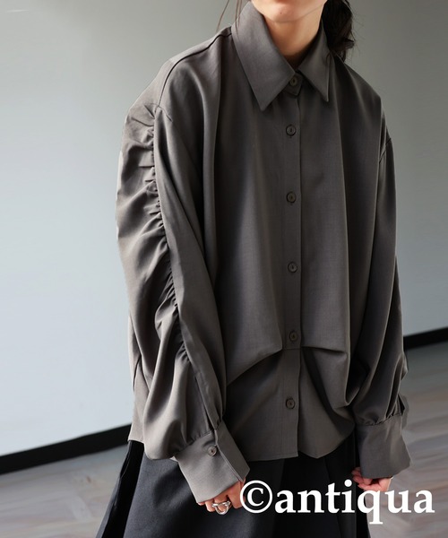 antiqua ブラウス シャツ ドレープシャツ レディース : ZOZOTOWN