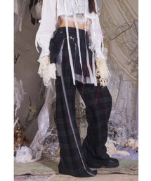 rurumu: パンツ rurumu:/ルルムウ/drawstring check skirt pants