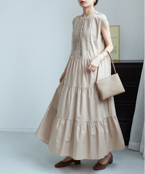 MAISON DE THERESE ワンピース ノースリーブ ティアードギャザー