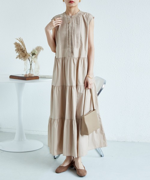 MAISON DE THERESE ワンピース ノースリーブ ティアードギャザー