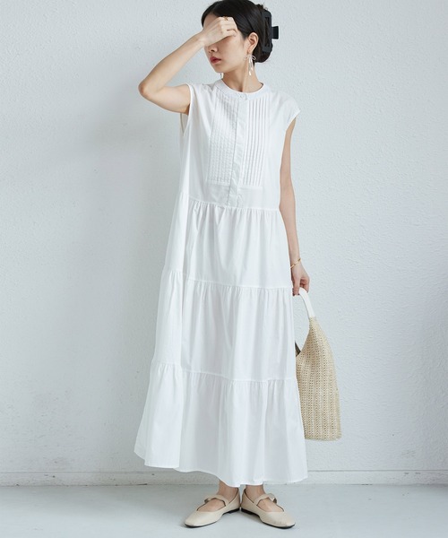 MAISON DE THERESE ワンピース ノースリーブ ティアードギャザー
